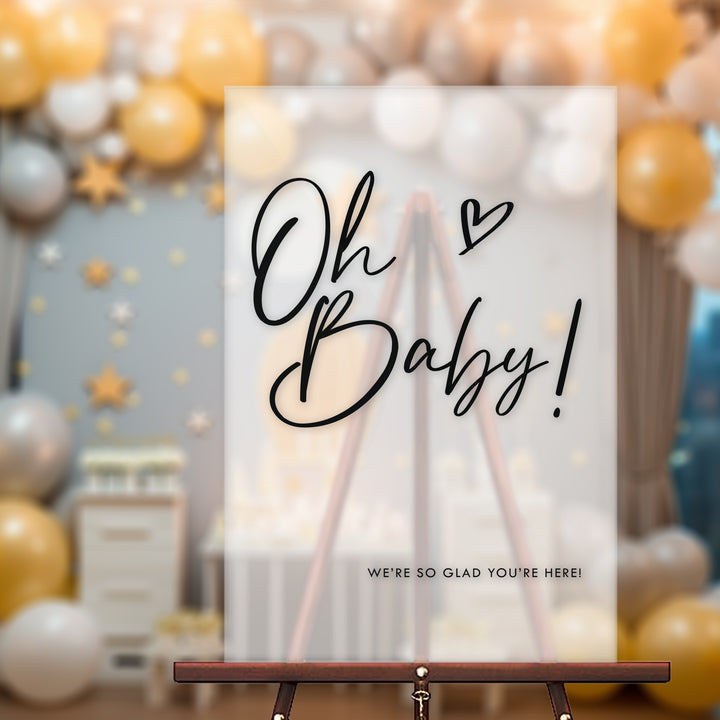 Heart Oh Baby Shower Sign