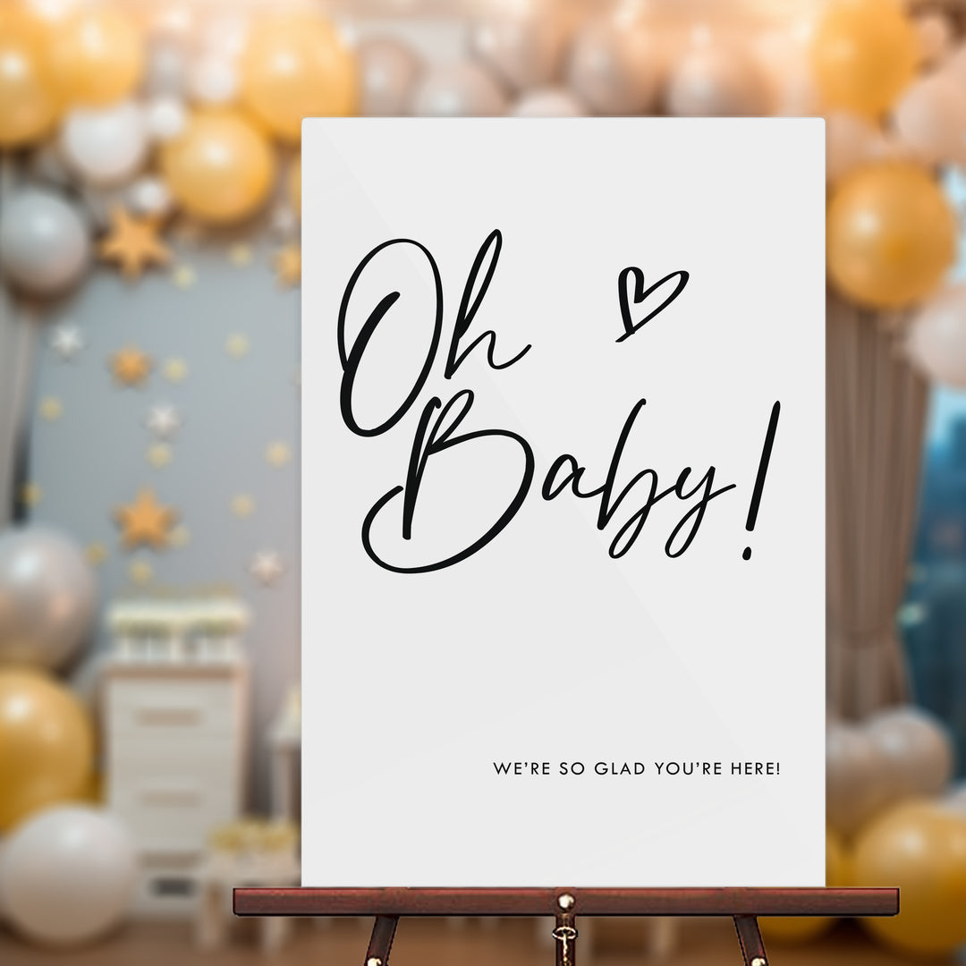 Heart Oh Baby Shower Sign