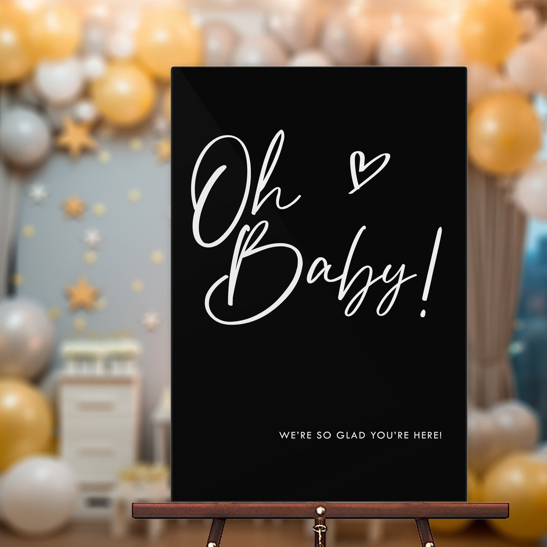 Heart Oh Baby Shower Sign