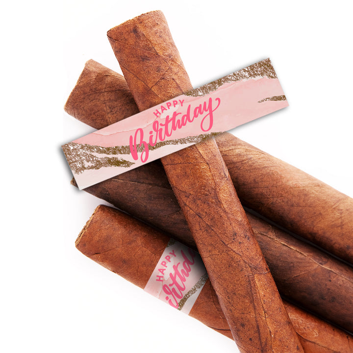 Pink Swirl Straight Cigar Bands