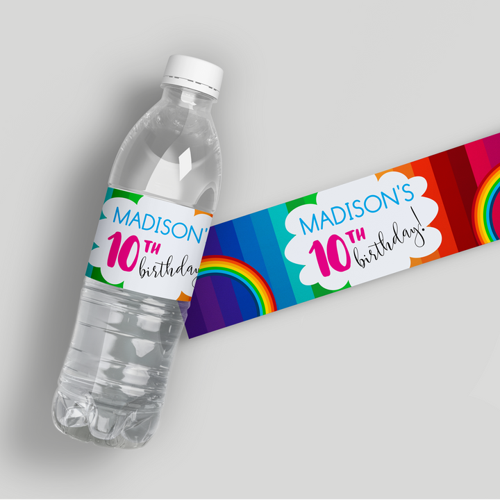 Rainbow Water Bottle Labels