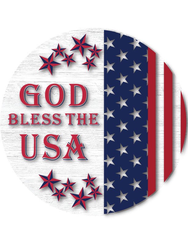 God Bless USA House Front Door Sign