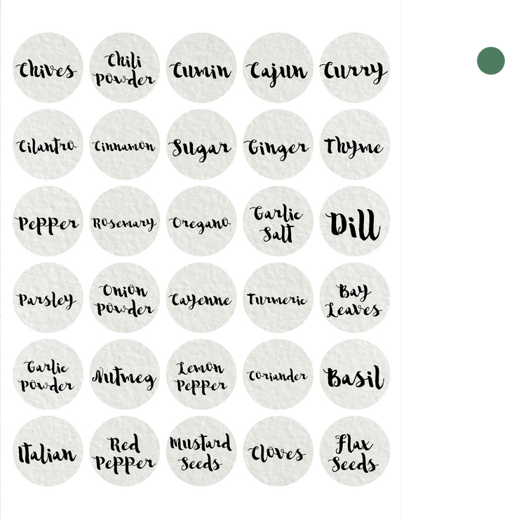 Handwritten Script Spice Labels