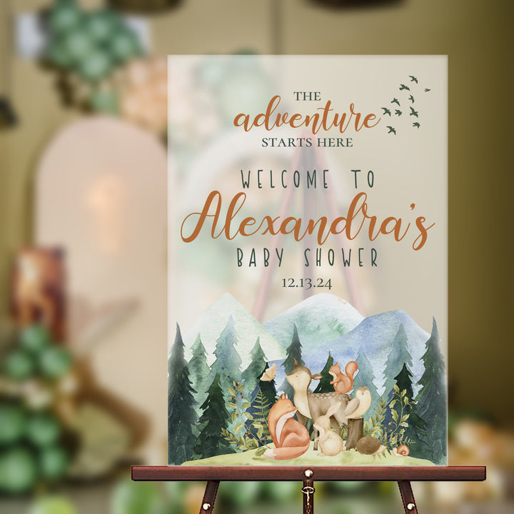 Woodland Animals Baby Shower Sign