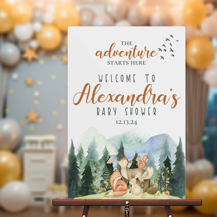 Woodland Animals Baby Shower Sign