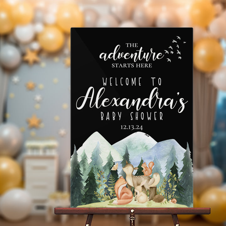 Woodland Animals Baby Shower Sign