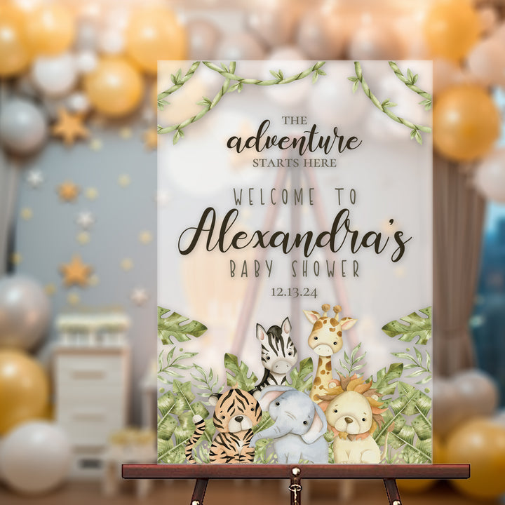 Jungle Animals Baby Shower Sign