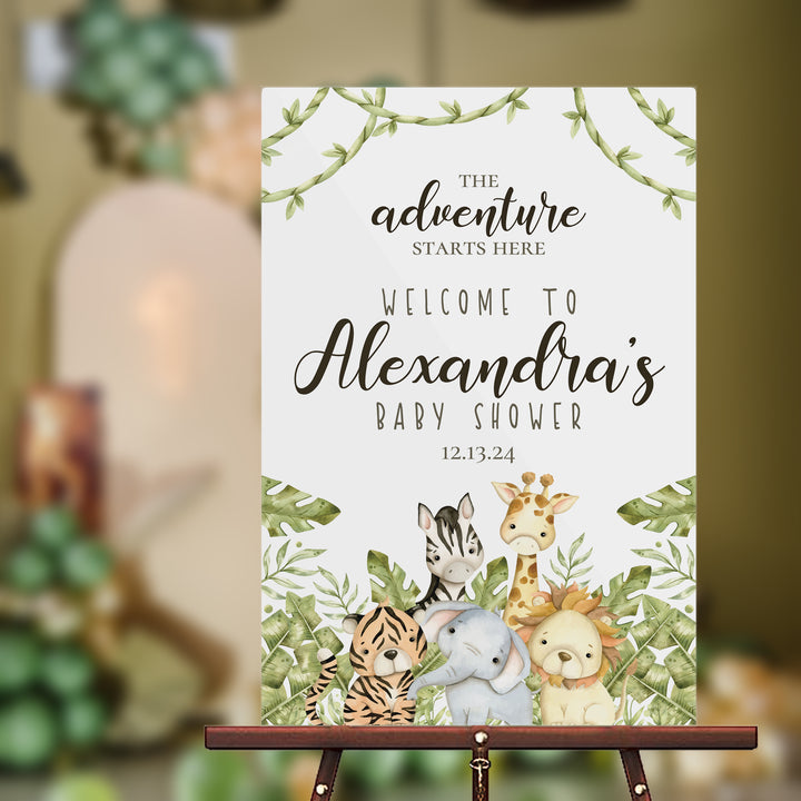 Jungle Animals Baby Shower Sign