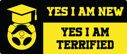 Terrified Student Driver Magnet Bumper Sticker