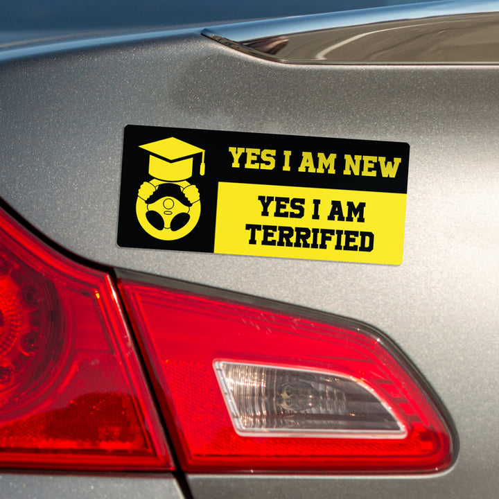 Terrified Student Driver Magnet Bumper Sticker