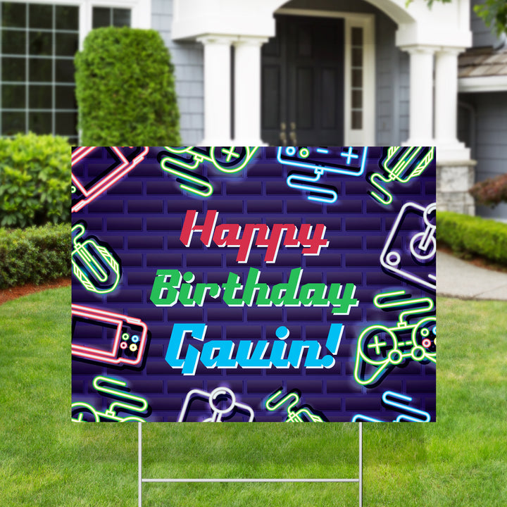 Gamer Birthday Yard Signs