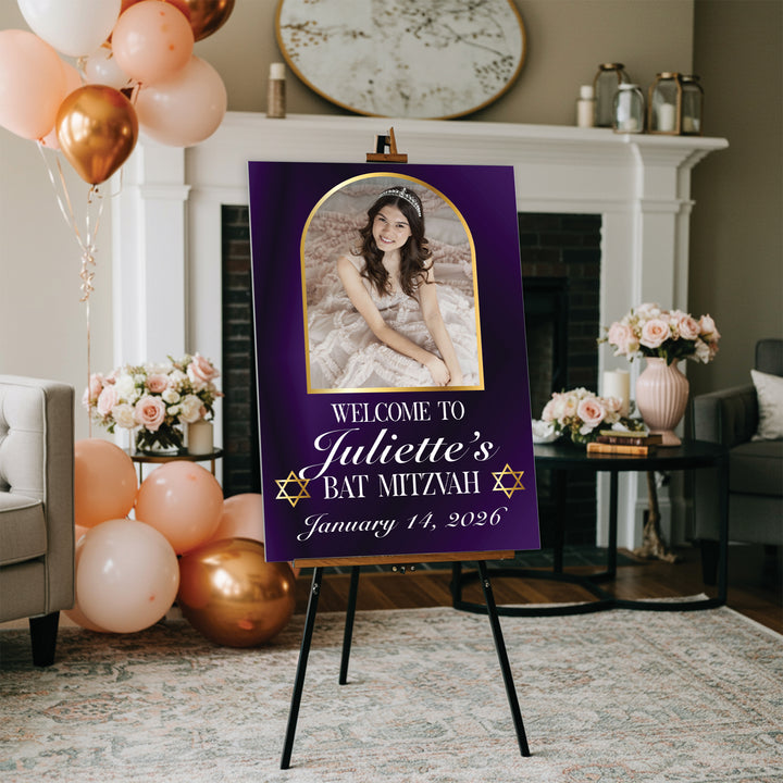 Purple Bat Mitzvah Sign