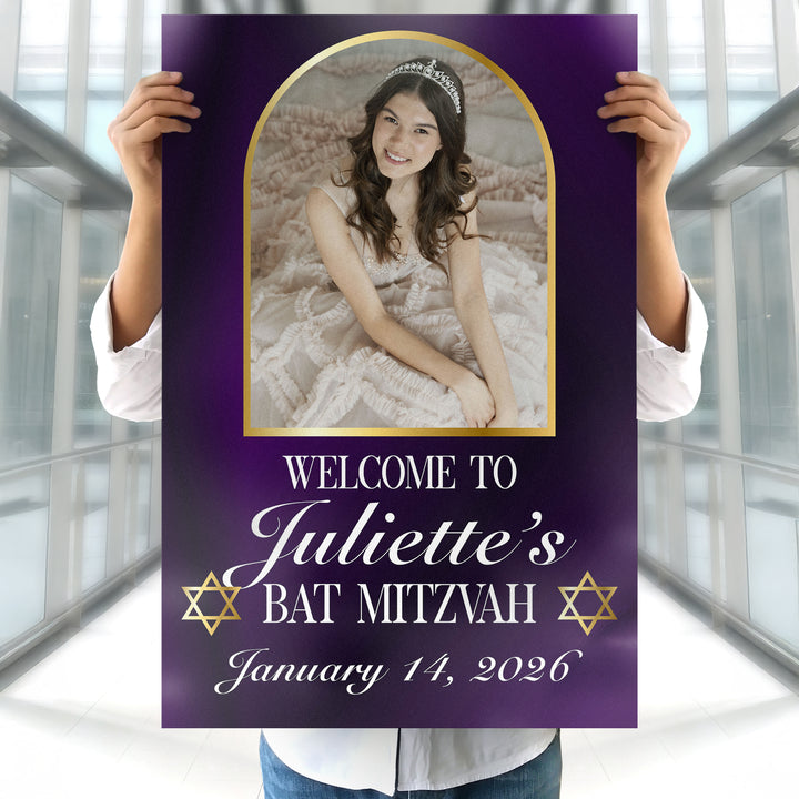 Purple Bat Mitzvah Sign