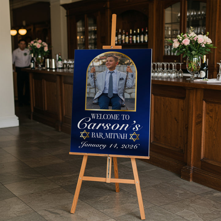 Blue Bar Mitzvah Sign
