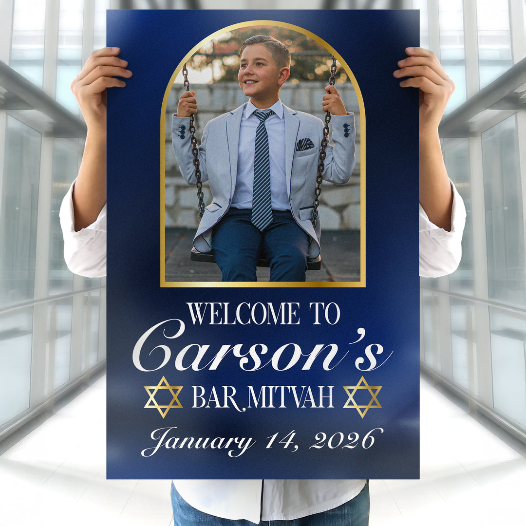 Blue Bar Mitzvah Sign
