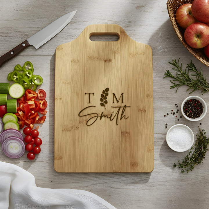 Family Initial Bamboo Cutting Board