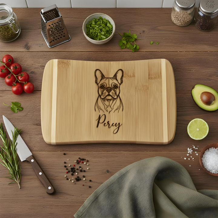Dog Face Bamboo Cutting Board