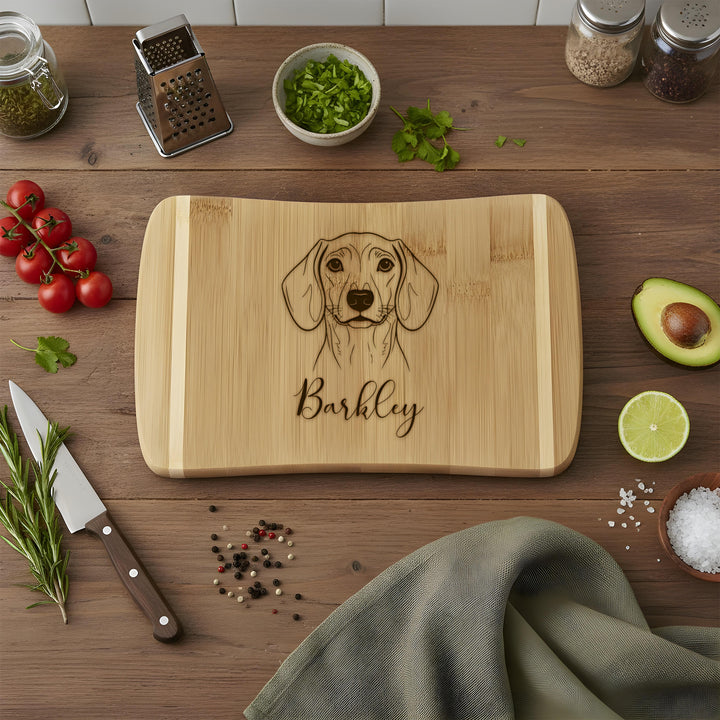 Dog Face Bamboo Cutting Board