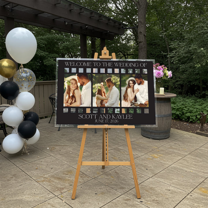Photo Film Wedding Welcome Sign