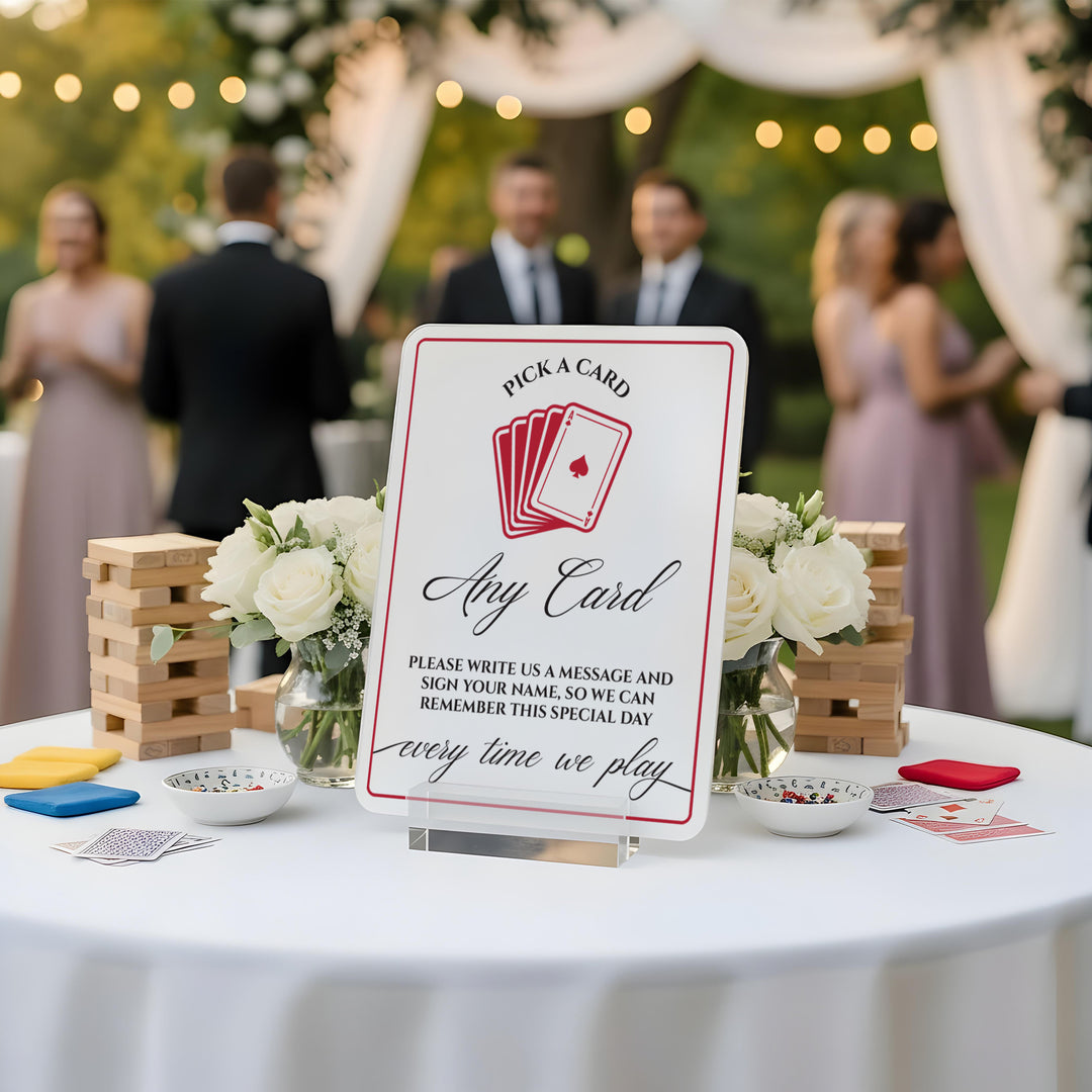 Pick A Card Guestbook Wedding Table Sign