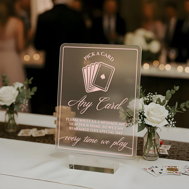 Pick A Card Guestbook Wedding Table Sign