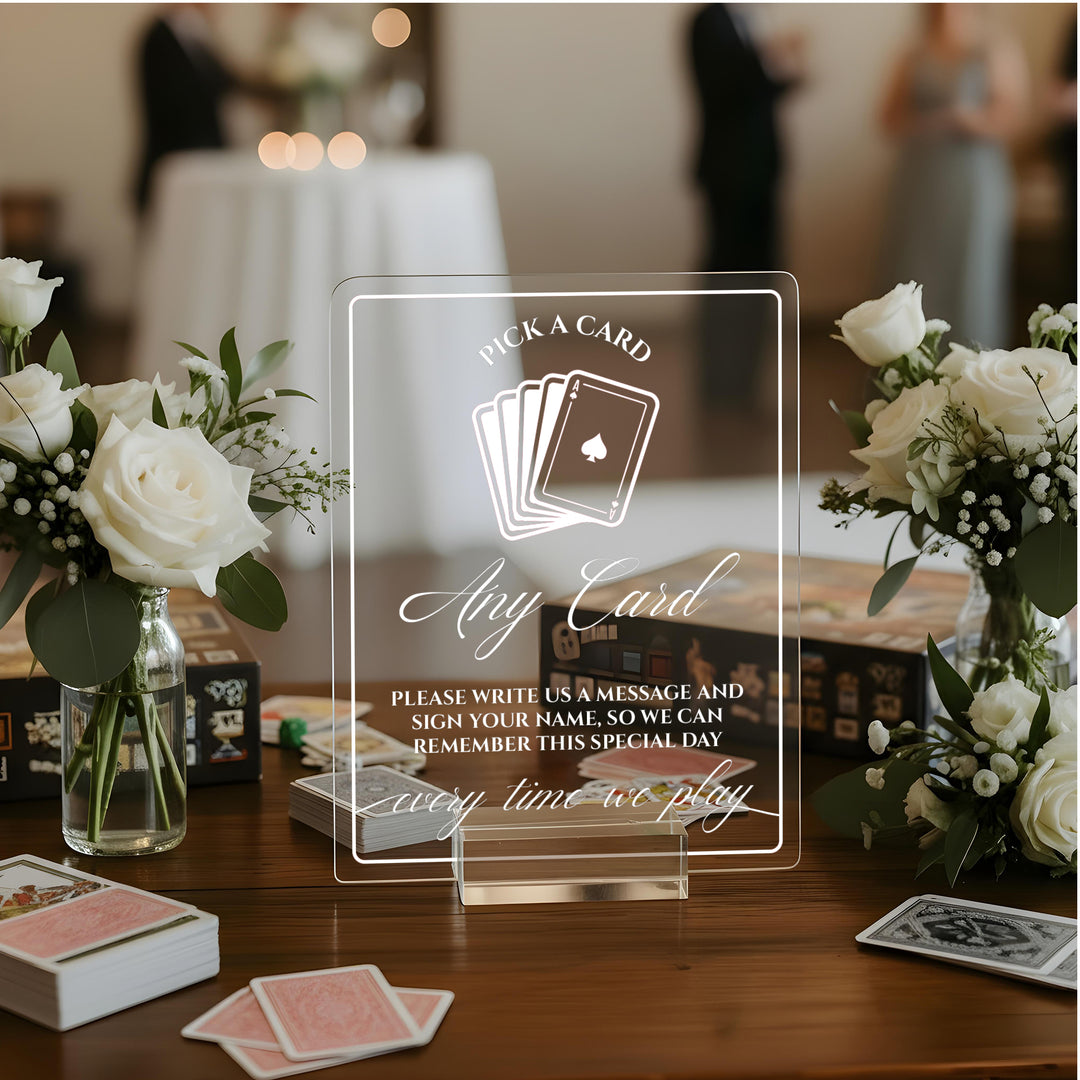 Pick A Card Guestbook Wedding Table Sign