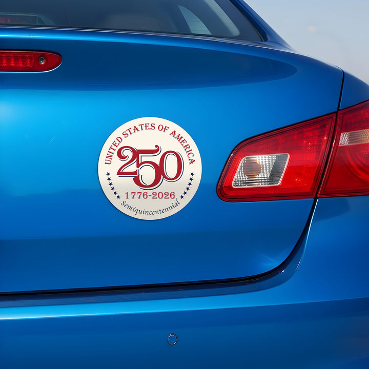 America 250 Round Magnet Bumper Sticker
