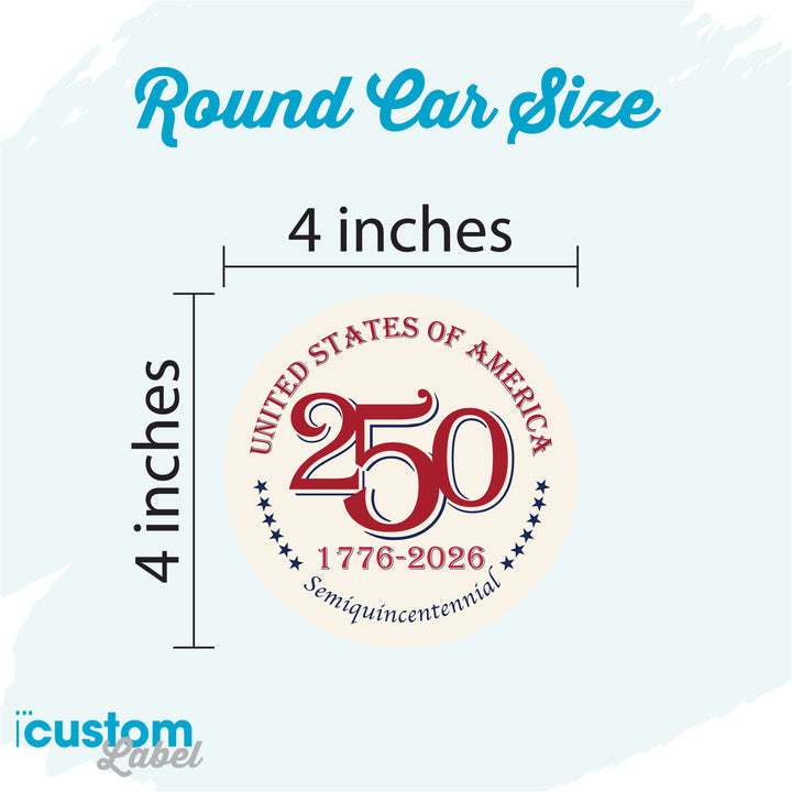 America 250 Round Magnet Bumper Sticker