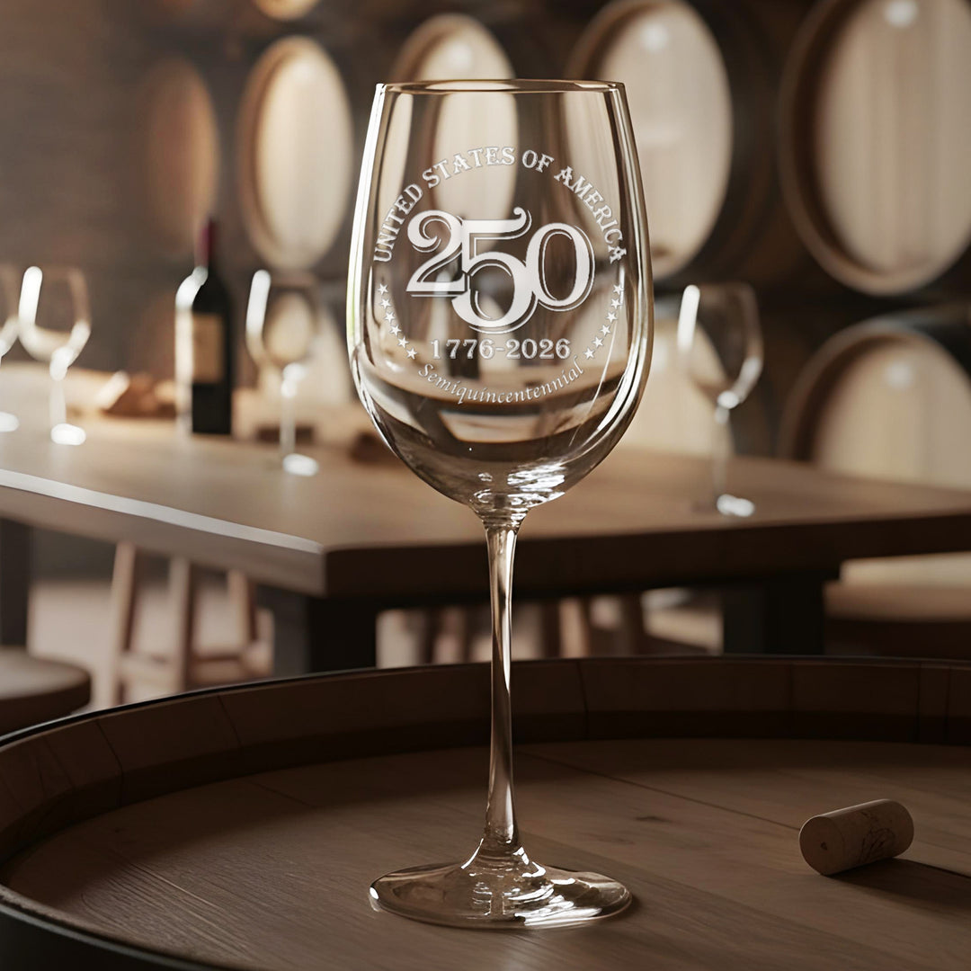 America 250 Years Stemmed Wine Glass