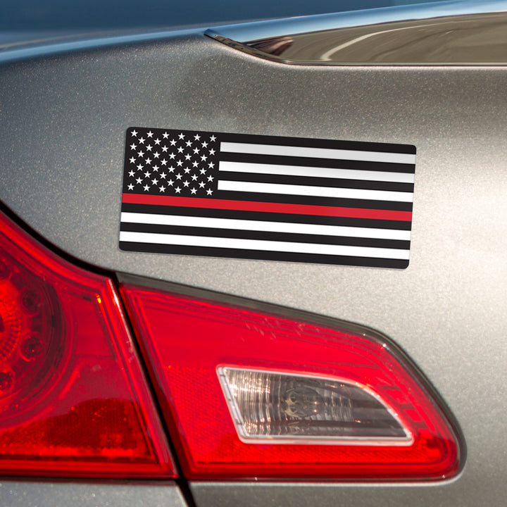 Fire Rescue Red Thin Line Magnet Bumper Sticker