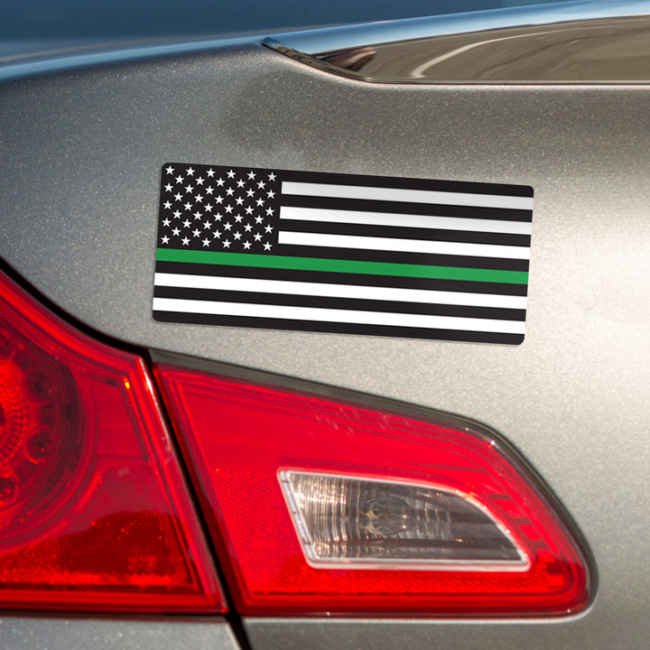 Military Green Thin Line Magnet Bumper Sticker
