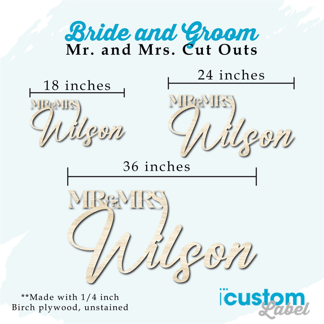 Bride Groom Wood Cut Out
