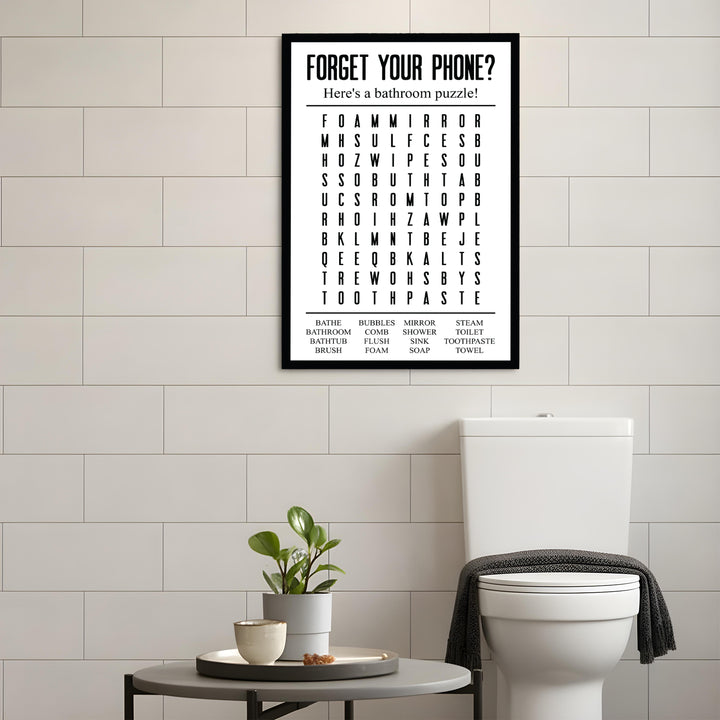 Crossword Bathroom Wall Decor