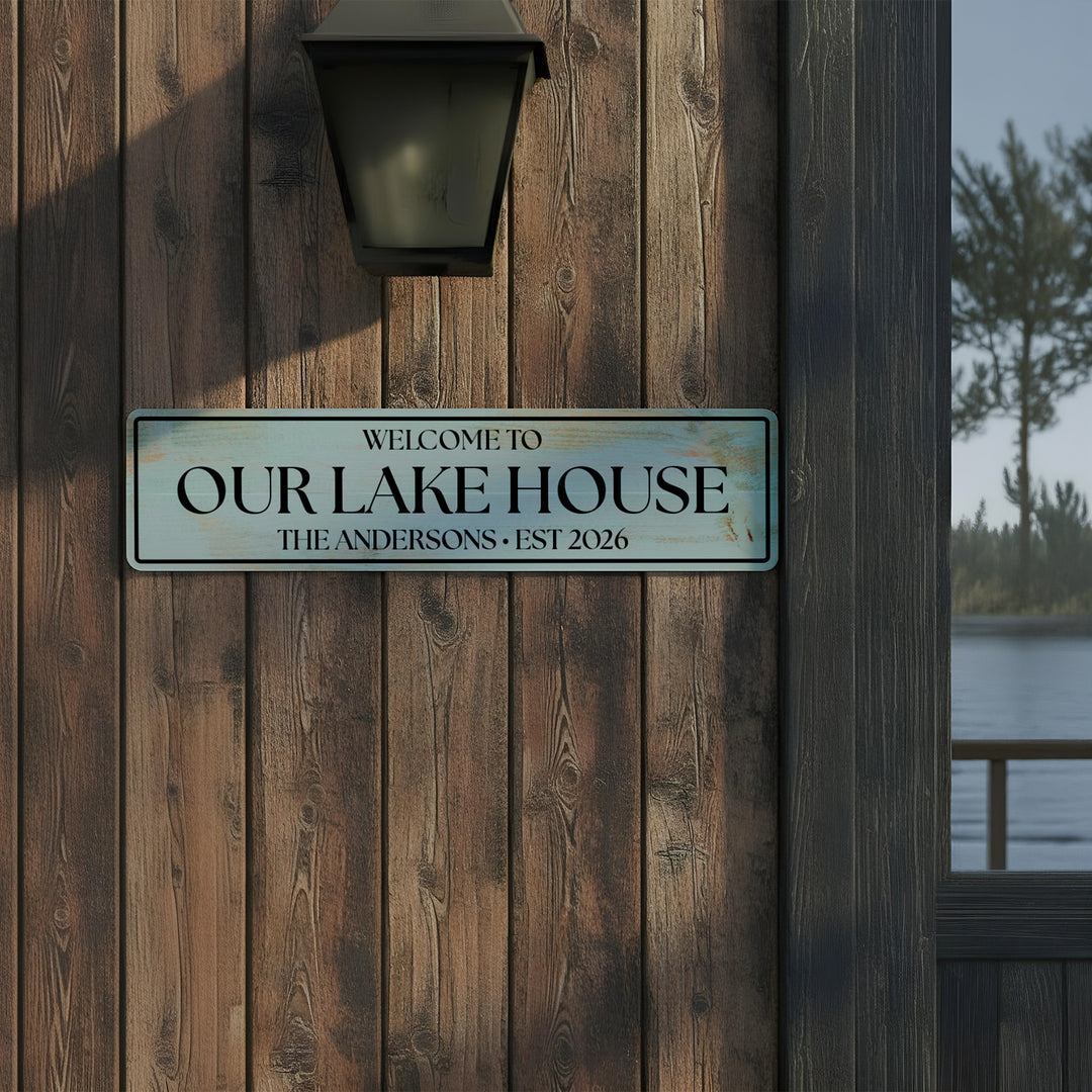 Lake House Welcome Metal Sign
