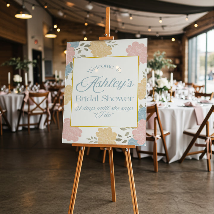 Chinoiserie Pastel Bridal Shower Welcome Sign