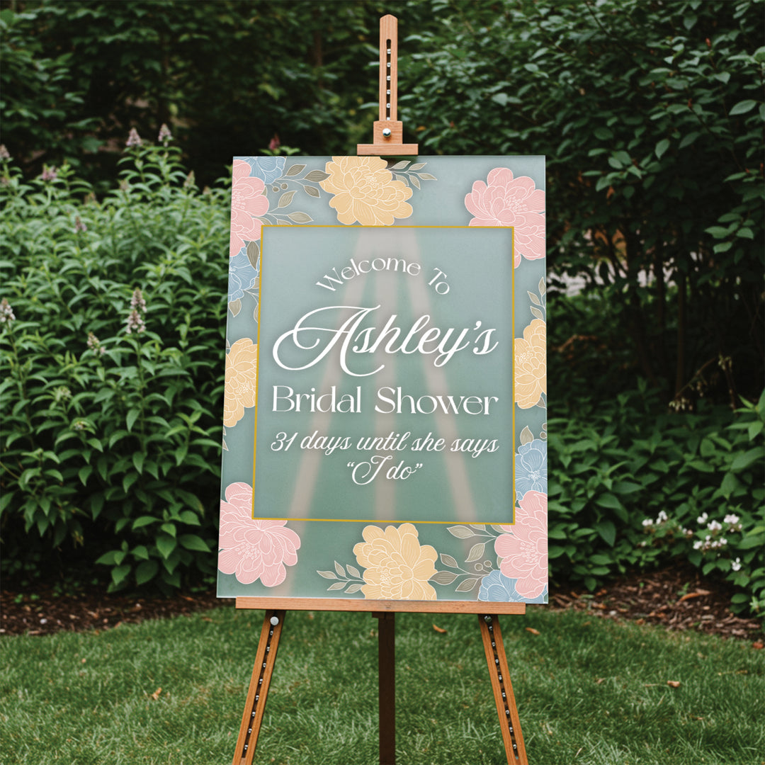 Chinoiserie Pastel Bridal Shower Welcome Sign