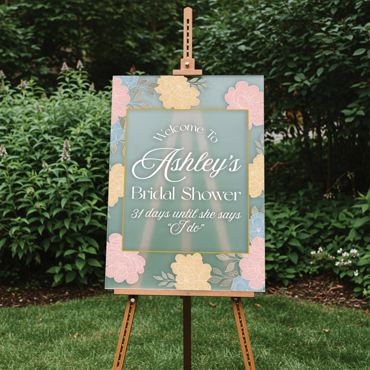 Chinoiserie Pastel Bridal Shower Welcome Sign