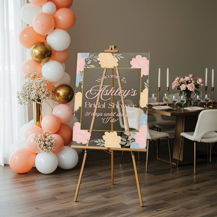 Chinoiserie Pastel Bridal Shower Welcome Sign