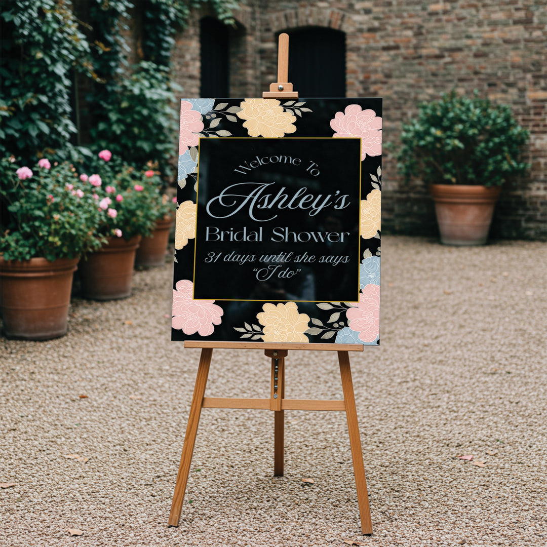 Chinoiserie Pastel Bridal Shower Welcome Sign