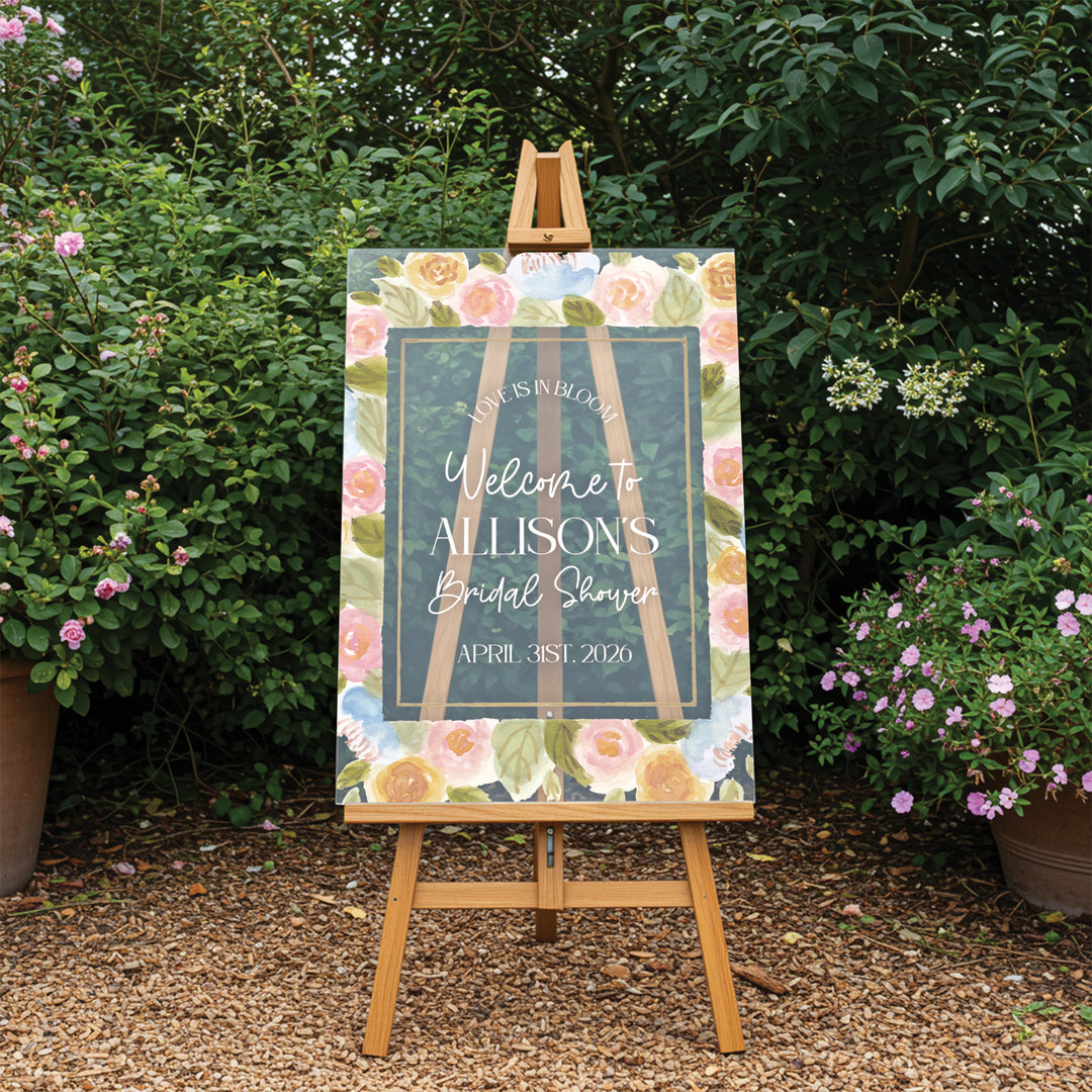 Watercolor Pastel Bridal Shower Welcome Sign