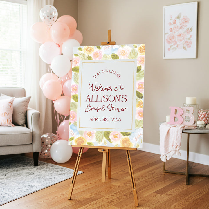 Watercolor Pastel Bridal Shower Welcome Sign