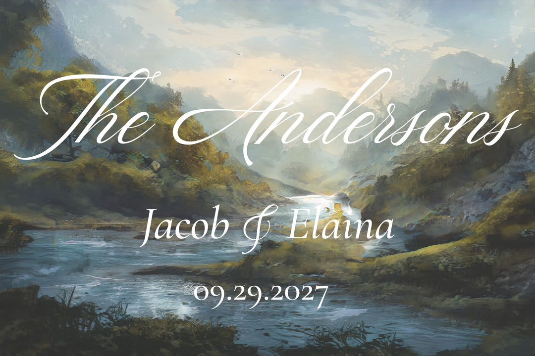 Mountain Wedding Welcome Sign, Personalized Reception Sign, Landscape Wedding Decor, Custom Acrylic Sign