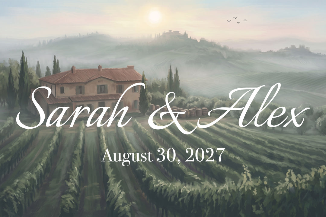 Vineyard Wedding Welcome Sign, Personalized Reception Sign, Tuscan Wedding Decor, Custom Acrylic Sign