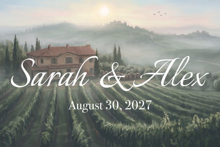 Vineyard Wedding Welcome Sign, Personalized Reception Sign, Tuscan Wedding Decor, Custom Acrylic Sign