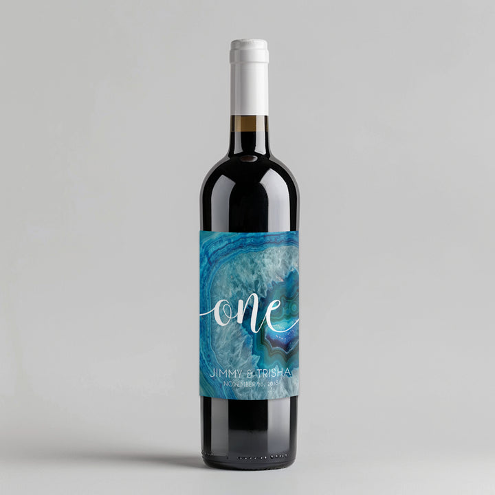 Blue Agate Table Number Wine Label