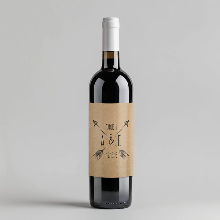 Kraft Paper Arrows Number Table Number Wine Label