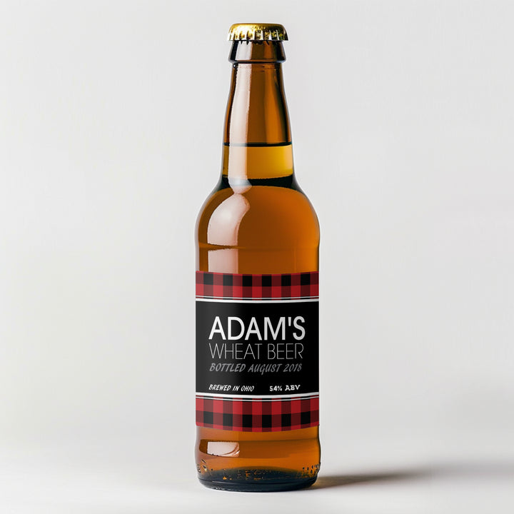 Plaid Home Brew Beer Label