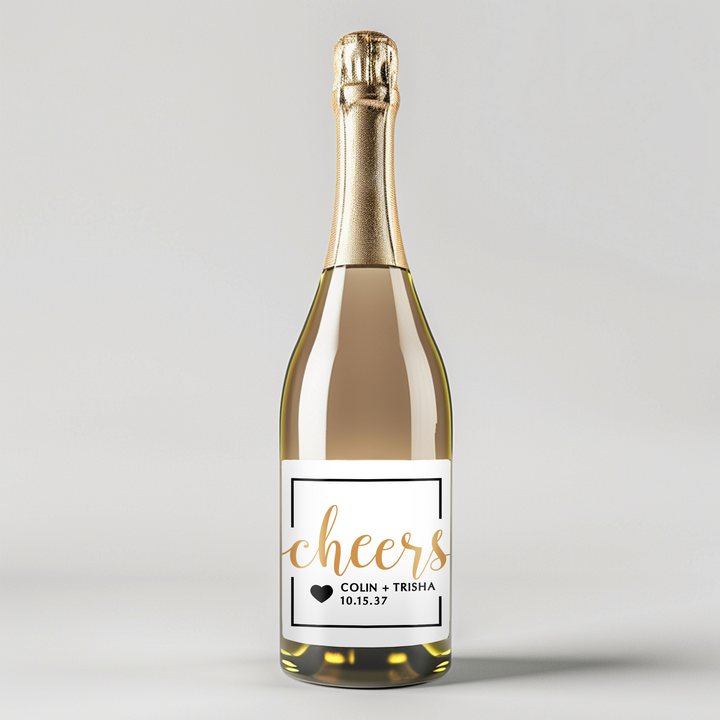 White Cheers Champagne Label