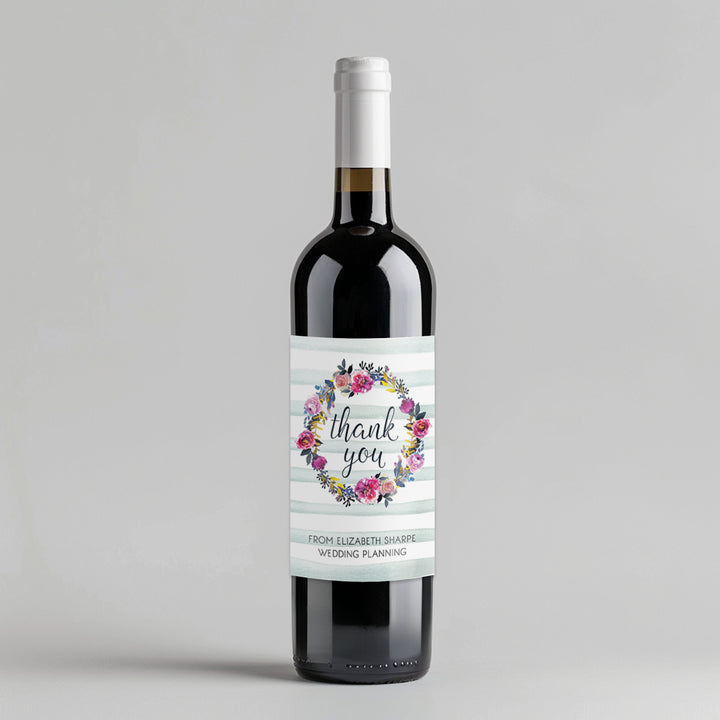 Floral Wreath Wine Label