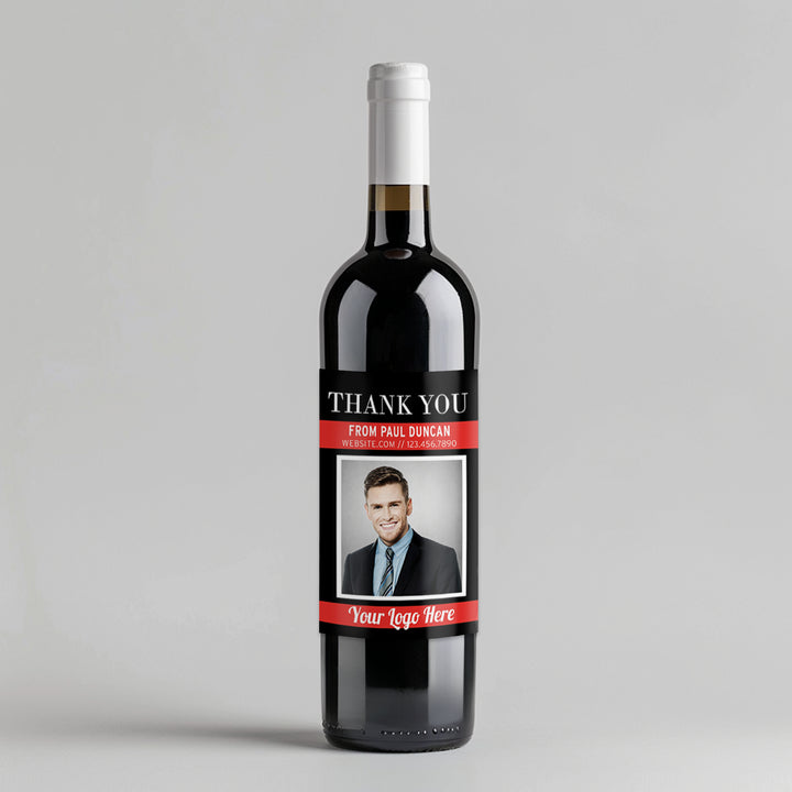 Insurance Black Photo Wine Label